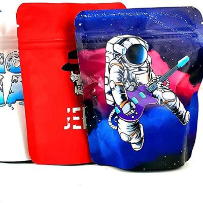 China Aseptic Mylar Bags With Zip Lock Bags Heat Seal Resealable 3.5 Aluminum Foil Smell Proof Bags Matte Black for sale