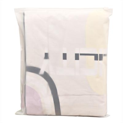 China Aseptic Custom Frosted Zip Lock Logo Reseal Poly Bag Slider Plastic Bag Clothes Packaging for sale