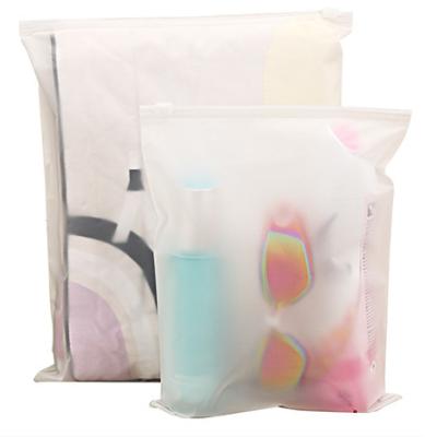 China Custom Barrier Printing Logo Slider Towel Freezer Garment Suit Cover Clothing Plastic Packaging Bag Frosted Zipper Bags for sale