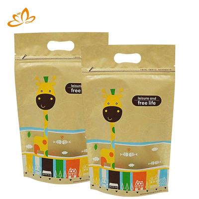 China M-Star Moisture Proof Custom Printed Resealable Bio Degradable Backing Up Zip Lock Kraft Paper Pouch for sale