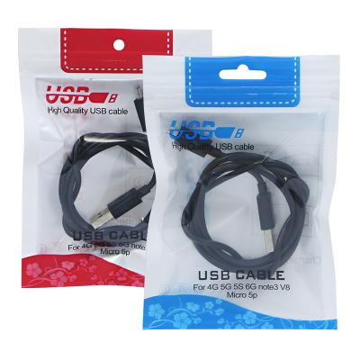 China Professional Factory Recyclable Waterproof And Moisture Proof USB Cable Packing Good Quality Retail Packing Poly Bag For USB Cables Zipper for sale