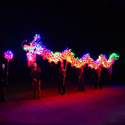 China LED Light Dragon Dance Equipment Dragon Dancing Costume Traditional Chinese Dragon Dance Evening Performance DD02 for sale