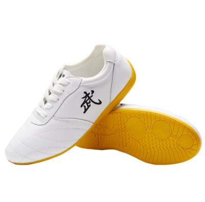 China Tai Chi Shoes Unisex Sports Martial Arts Wushu Kungfu Rubber Pure Leather Shoes for sale