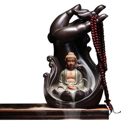 China Chinese Backflow Censer Incense Smoke Waterfall Censer Holder Aromatherapy Ceramic Buddha Censer for sale