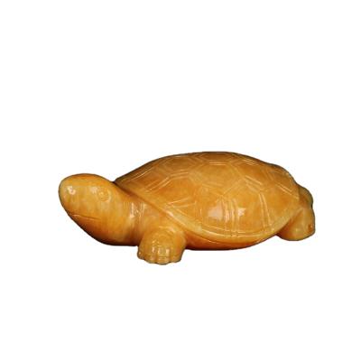 China Fengshui 100% Real Jade Carved Natural Yellow Tortoise for Gifts and Feng Shui Decoration for sale