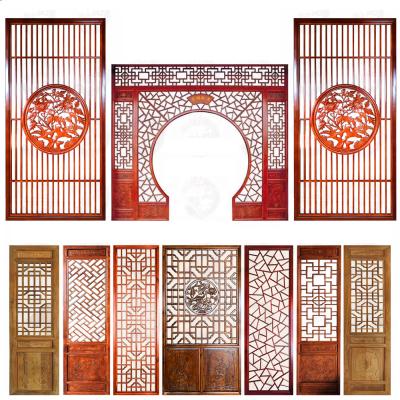 China Unique Chinese Solid Hardwood Moon Door Traditional Chinese Door Decoration With Chinese Engraving! for sale