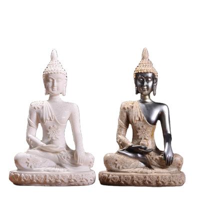 China Free Shipping China Miniature Buddha Statue Nature Sandstone Fengshui Thailand Buddha Carve Decorative Figurine Hindu Home for sale