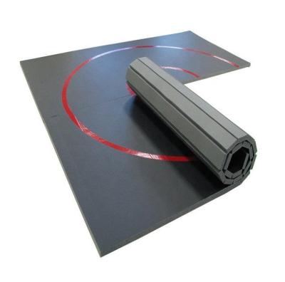 China PVC+XPE IJF Approved Judo Mats Boxing Roller-Up Gymnastics PVC Roll Wrestling Fight Mat for sale