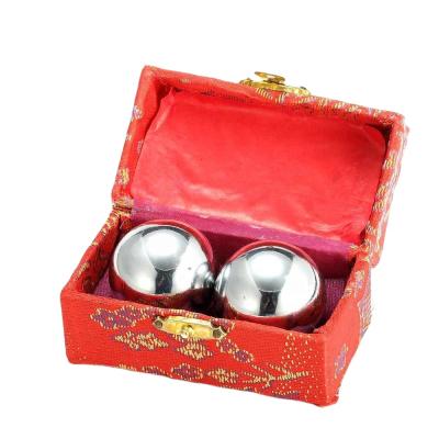 China Hand Massage 2X Chinese Baoding Balls Fitness Handball Health Exercise Stress Relaxation Chrome Hand Massage Ball for sale