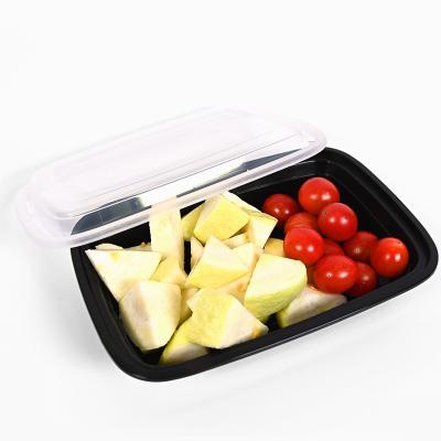 China Disposable Microwave Plastic Microwavable Effect Disposable Food Container Black Food Containers Food Lunch Box for sale