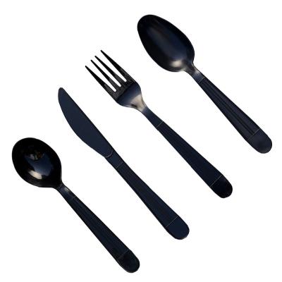 China New Design Food Grade Disposable Black Disposable Spoon Accept Customization Disposable Spoon for sale