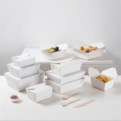 China Minimalist Disposable Wholesale Kraft Paper Food Container Paper Take Out Food Container for sale