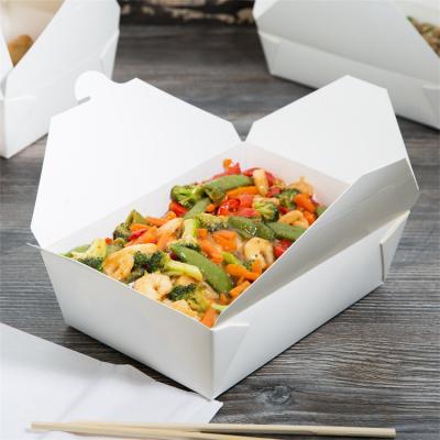 China Disposable biodegradable food container eco takeaway food square paper container for sale