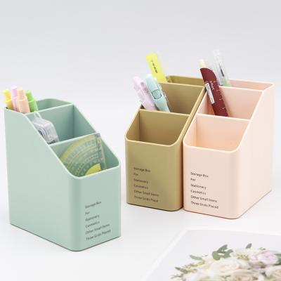 China Morden Office Organizer High Quality Desktop Pen Holder Plastic Pen Eraser Holder School Pen Holders for sale