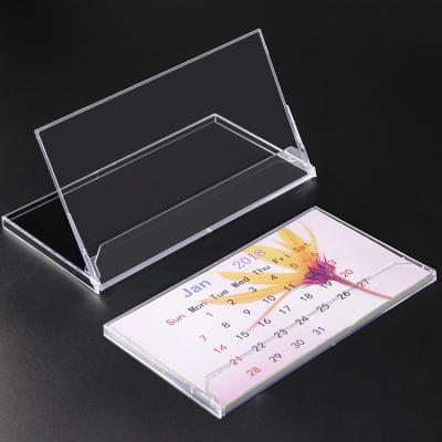 China Table Calendar YUZMEI OEM Office Business Card Calendar Desktop Boxes File CD Box 7.5inch Plastic Cases For CD Desktop Calendar for sale