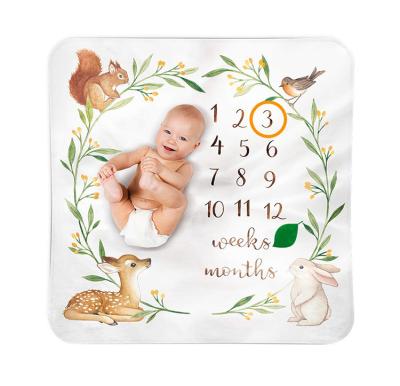 China Anti-pilling Hot Selling Monthly Milestone Photography Cotton Soft Monthly Baby Background Blanket for Newborn Girls or Boys for sale