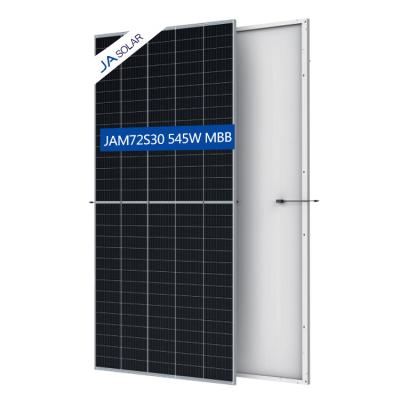 China Solar Power System JA 182mm 144 Mono Solar Cells MBB JAM72S30 Mono Solar Panel 525-550W High Quality Modules for sale