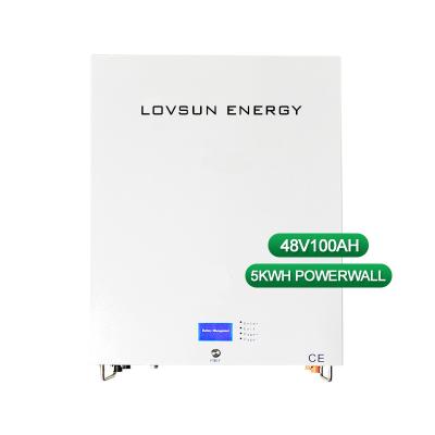 China 48V 100Ah 150Ah 200Ah Lovsun 5KW 7KW 10KW Lithium Battery Wall Mounted Solar Battery Solar Energy Systems Storage for sale