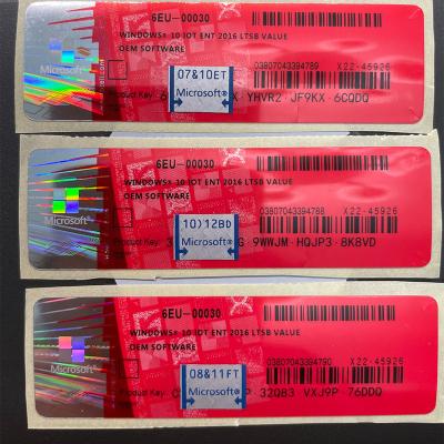 China Online enterprice ENT Window 10 IOT 2016 LTSB Multi-Language Activation Sticker Label Win 10 red blue iot for sale