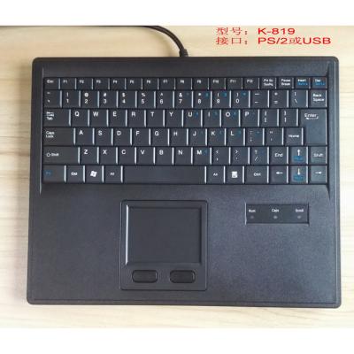 China K-819 Telecommunication Equipment USB/PS/2 Wired Industrial Keyboard with Trackpad for sale