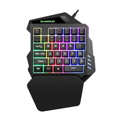 China Amazon Mini One Handed Keyboard Colorful RGB Colorful ABS Plastic Popular Game Wired Keyboard for Mobile Phones Laptops for sale