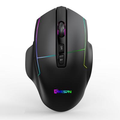 China High Sensitivity 3modes BT Rechargeable Gamer Gaming Mouse Mous RGB Honeycomb Gaming Mouse High End Wireless Mouse for sale