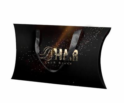 China Business& Buying Wholesale Customized Brand Printed Pillow Box Hair Extension Packaging Colorful Logo Luxury Pillow Box For Wig for sale