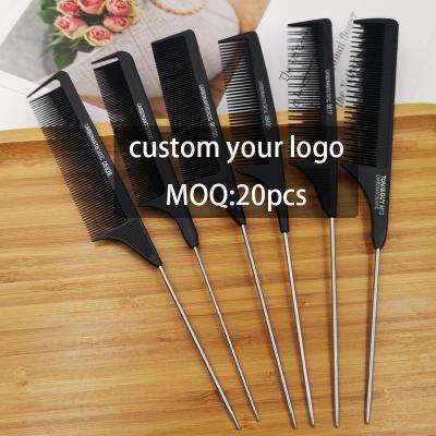 China Amazon AliExpress eBay plastic border custom logo spot big plastic double headed tooth headed tail grid hair comb for sale