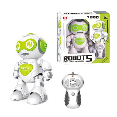 China Battery Operated Toy 4 Channel Control Small Moving Infrared RC Toy Robot With Music And Dancing for sale