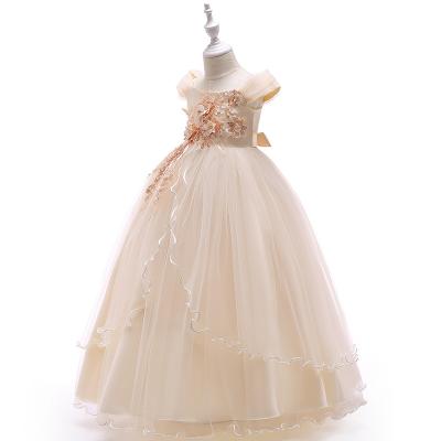 China Viable 4-14 Years Kids Flower Girl Dress For Girl Long Lace Prom Dresses Flower Girl Party Wedding Dresses Kids Even Clothing for sale