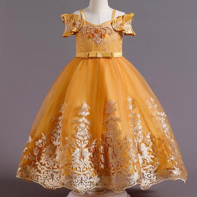 China 2022 Summer Washable Girls' Dress For Teenager Bride Embroidery Princess Dress For Birthday Party Children's Clothing Formal Dress for sale