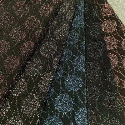 China Stretch fashion knit fabric   hot sale poly/nylon knit metallic jacquard fabric with spandex fashion textile fabric more colors for sale