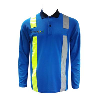 China New Arrivals Custom Cheap QUICK DRY Reflective Long Sleeve Safety Blue T-Shirt for sale