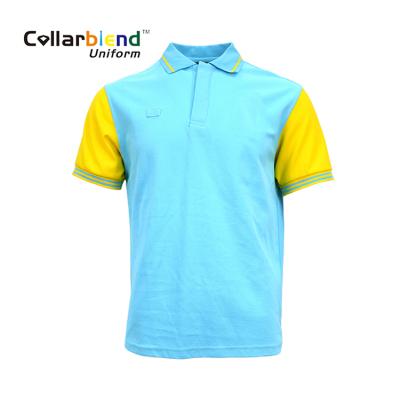 China Custom New Design Fashion Summer Shorts Sleeve Two Tone Unisex Uniform Polo T-shirt Workwear for sale