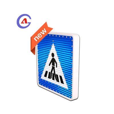 China Roadway Safety Signs Aluminum traffic safety led square sign board solar power pedestrian road sign for sale