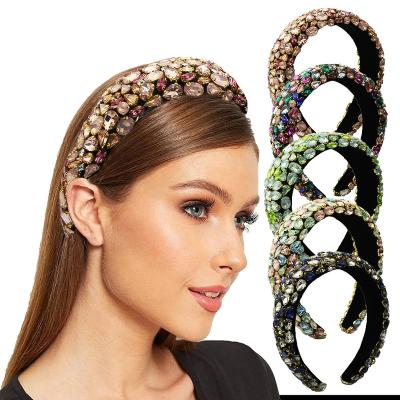 China HCArtware Fashion Rhinestone Large Rhinestone Headband Shining Gems Headband For Women High End Ladies Handmade Headband for sale