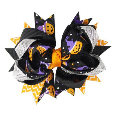 China New Eco-friendly Halloween Hair Bows Hairpin Festival Ribbon Cute Stereo Girls' Hair Accessories Cute Cheap Hair Clips for sale