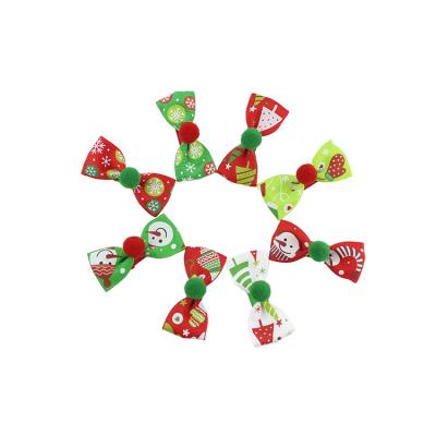 China Premium Quality Eco-Friendly Cute Christmas Party Hair Clips Hairpins With Bow For Girl for sale