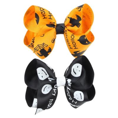 China High Quality Boutique Eco-friendly Halloween Promotion 4 Inches Hair Bow With Clips For Kids for sale