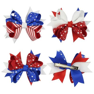 China Hot Products Eco-Friendly American Independence Day 4th Of July Striped Flag Women Hair Accessories for sale