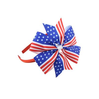 China Newcomer Two Colors USA National Day Kids Headband Girls Eco-Friendly Patriotic Gifts for sale