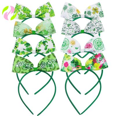 China Eco-friendly Top Selling St. Patrick's Day Headband Green Bow Knot Headband For Woman Decoration for sale