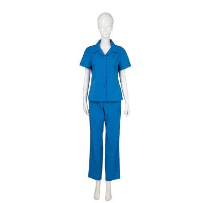 China Tear-Stop Clothes Summer Hotel Room Clean Coveralls Short Sleeve Mall Property Housekeeper Aunt Cleaning Uniform for sale