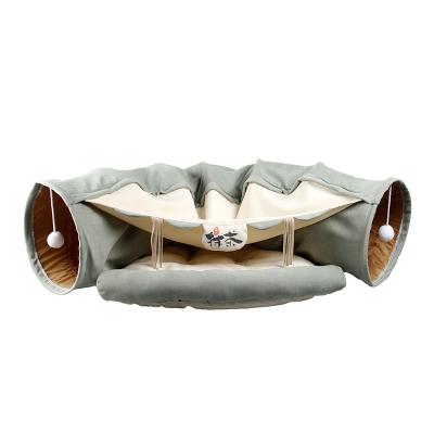 China Multi Breathable High Quality Cave Tunnel Style Removeable Pet Collapsible Folding Pet Bed for sale