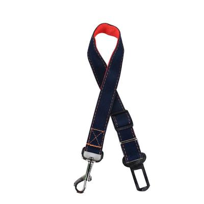 China Drop Stocked Shipping Safe Cowboy Car Safety Rope Polyester Adjustable Pet Car Seat Belt for sale