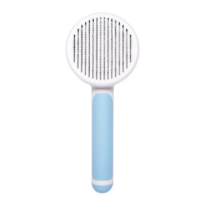 China Factory Cheap Pet Cat Grooming Comb With Handle Hair Removal Comb Self-cleaning Comb Wholesale Cheap for sale