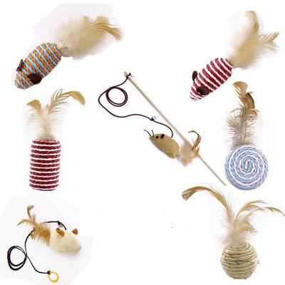 China Interactive Cat Toy Set Funny Cat Toy Seven-piece Armor Mouse Combination Viable for sale