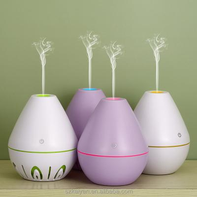 China 130ml Small Soft Water Drop Plant Vase Directly Shaped Hollow Ultrasonic Air Humidifier 7color Aroma Diffuser for sale