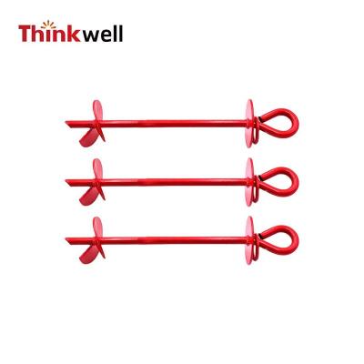 China High Quality Forge Heavy Duty No Dig J-Hook Folding Ring Parasol Sand Helix Ground Anchor Kit for sale