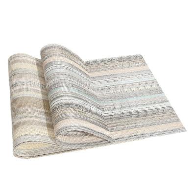 China Sustainable Cool Restaurant Place Mat Heat Insulation Stripe PVC Mat For Dinner for sale